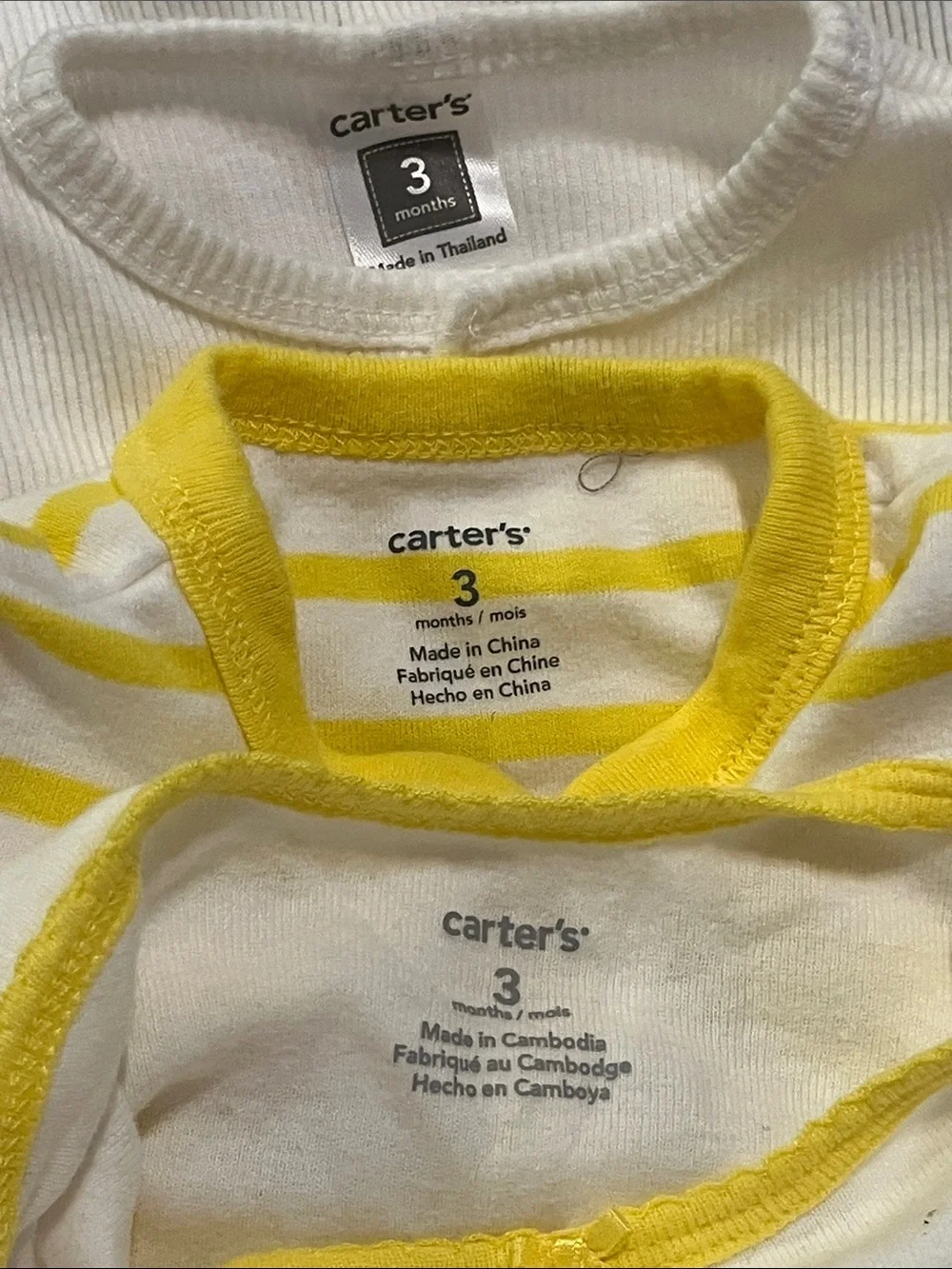 Carter's White & Yellow Baby One-Piece 3pc Set